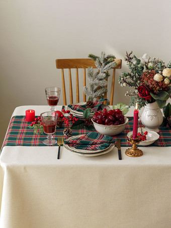 グリーンクリスマスポリエステル繊維ポリエステルチェック柄クリスマスホリデーコスチューム