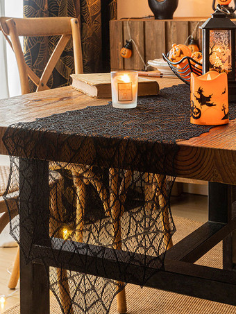 ハロウィン ハロウィンコスチューム ブラックポリエステル クモの巣柄アクセサリー ホリデーコスチューム