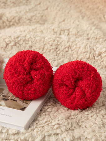 コーラル フリース ソックス クリスマス パターン冬暖かい赤のソックス