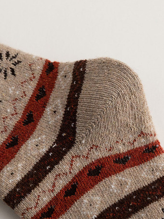 ソックス グリーン コットン ブレンド ジオメトリック