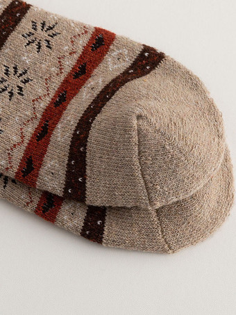 ソックス グリーン コットン ブレンド ジオメトリック