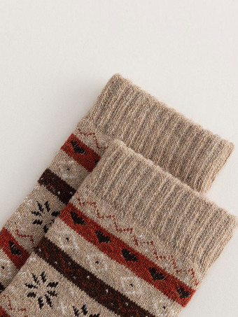 ソックス グリーン コットン ブレンド ジオメトリック