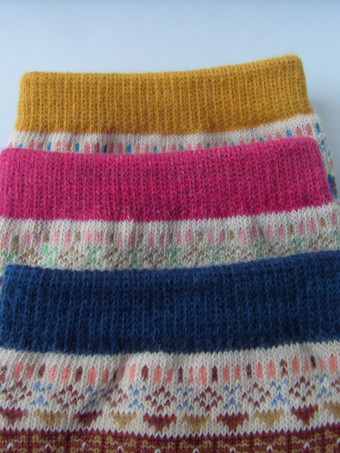 ソックス イエロー コットン ブレンド カラーブロック