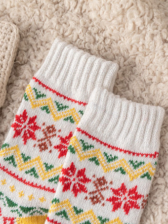 ソックス イエロー ポリ/コットン ブレンド 幾何学模様