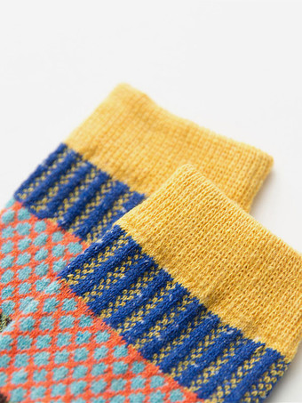 ソックス ブルー ポリ/コットン ブレンド カラーブロック