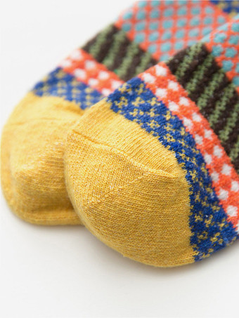 ソックス ブルー ポリ/コットン ブレンド カラーブロック