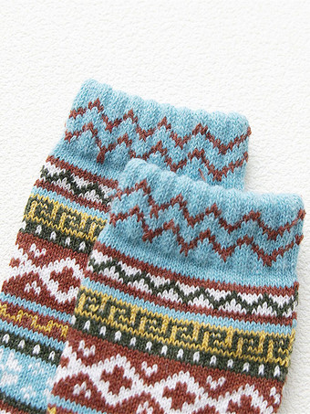 ソックス グレー ポリ/コットン ブレンド カラーブロック