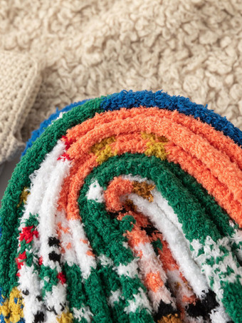 ソックス オレンジ コーラル フリース クリスマス パターン