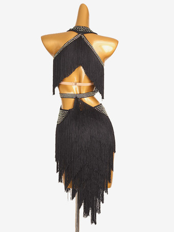 ラテンダンスドレス ロイヤルブルー レディース フリンジ ライクラスパンデックス ドレス ダンス衣装