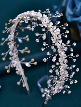 ヘッドピース ウェディング 帽子 ラインストーン ヘアアクセサリー 花嫁用