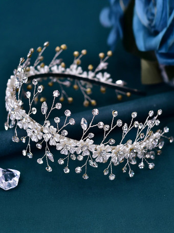 ヘッドピース ウェディング 帽子 ラインストーン ヘアアクセサリー 花嫁用