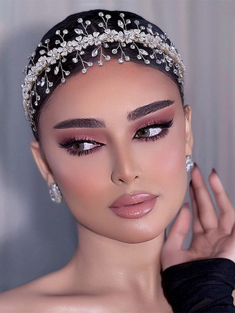 ヘッドピース ウェディング 帽子 ラインストーン ヘアアクセサリー 花嫁用