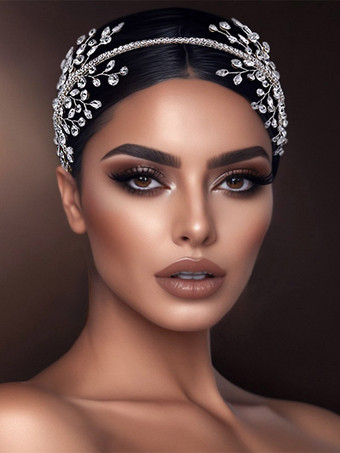 かぶと ウェディング帽子 ラインストーン ブライダル ヘアアクセサリー