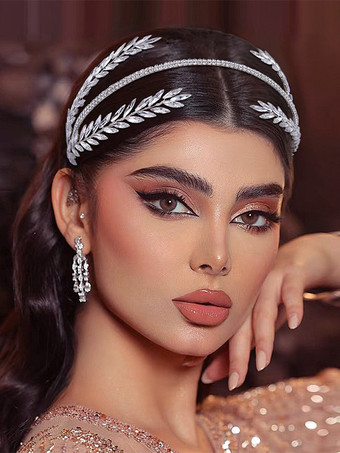 シルバー ウェディング ヘッドピース 帽子 ラインストーン ブライダル ヘアアクセサリー