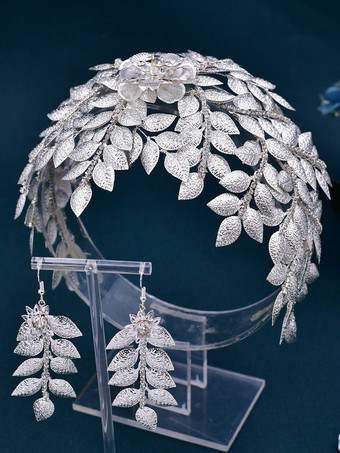 結婚式のかぶとイヤリング帽子金属ヘアアクセサリー花嫁のための