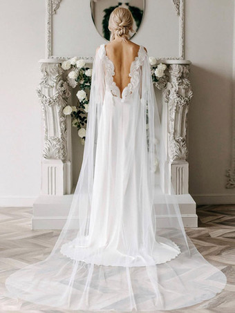 アイボリーウェディングラップ アイボリーマント レース ブライダルカバーアップ