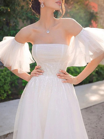 ウェディングラップ ブラック 半袖 フレアスリーブ チュール パール ブライダル カバーアップ