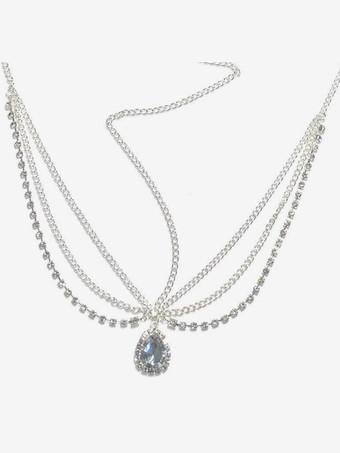 シルバー ウェディング ヘッドピース 帽子 ラインストーン ブライダル ヘアアクセサリー