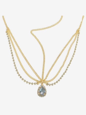 ゴールド ウェディング ヘッドピース 帽子 ラインストーン ブライダル ヘアアクセサリー