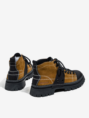 メンズブーツ ワークブーツ スエードレザー ラウンドトゥ コンバットブーツ