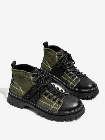 メンズブーツ ワークブーツ スエードレザー ラウンドトゥ コンバットブーツ