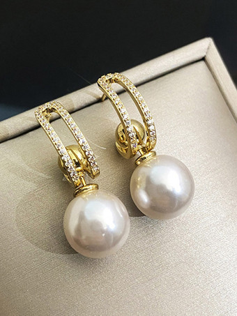 ブライダル イヤリング イミテーション パール メタル ピアス ウェディング ジュエリー