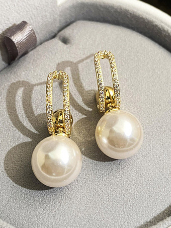 ブライダル イヤリング イミテーション パール メタル ピアス ウェディング ジュエリー