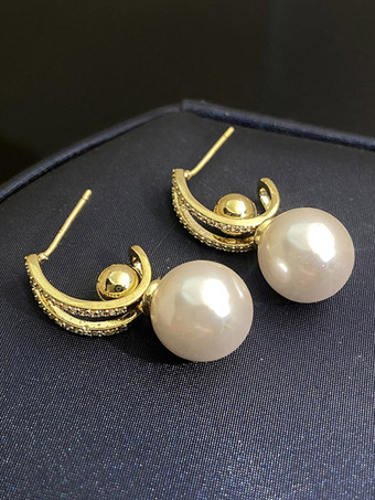ブライダル イヤリング イミテーション パール メタル ピアス ウェディング ジュエリー