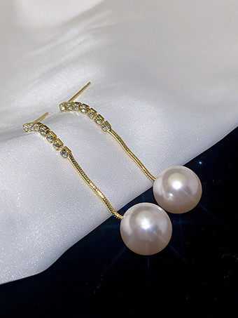 Hochzeit Ohrringe Imitation Perle Metall durchbohrt Brautschmuck