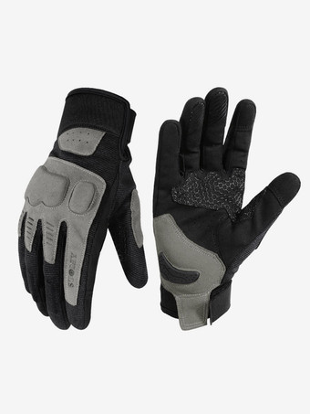 GrisGuantes de motociclista de malla retro macaron para motocicleta guantes anticaída para ciclismo carreras escalada y senderismo