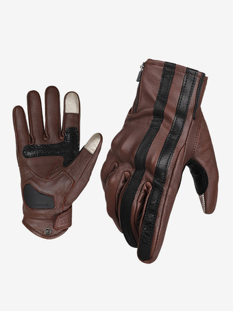 Marrone Guanti da moto da corsa ciclismo arrampicata trekking guanti invernali caldi impermeabili antivento touch screen