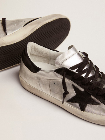   Zapatillas plateadas para hombre Zapatos con cordones y estampado de estrellas con punta redonda