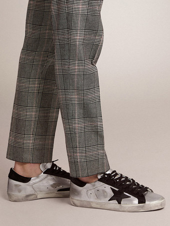   Zapatillas plateadas para hombre Zapatos con cordones y estampado de estrellas con punta redonda