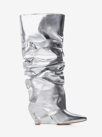 Silver clearance slouch boots