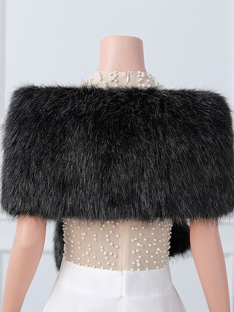 ウェディングラップ エクリュ ホワイト トップス フェイクファー ブライダル カバーアップ