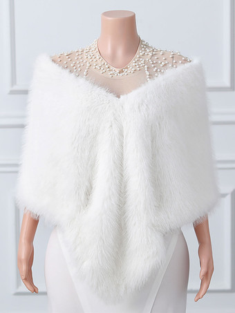 Wedding Wrap Ivory Tops Faux Fur Bridal Cover Ups