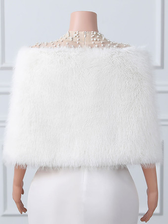 ウェディング ラップ アイボリー トップス フェイクファー ブライダル カバーアップ