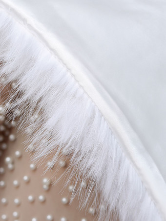 ウェディング ラップ アイボリー トップス フェイクファー ブライダル カバーアップ