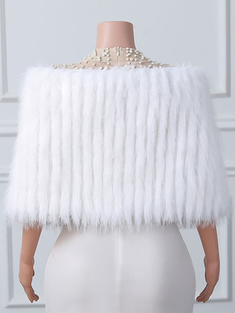 ウェディング ラップ アイボリー トップス フェイクファー ブライダル カバーアップ
