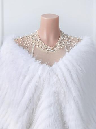 ウェディング ラップ アイボリー トップス フェイクファー ブライダル カバーアップ