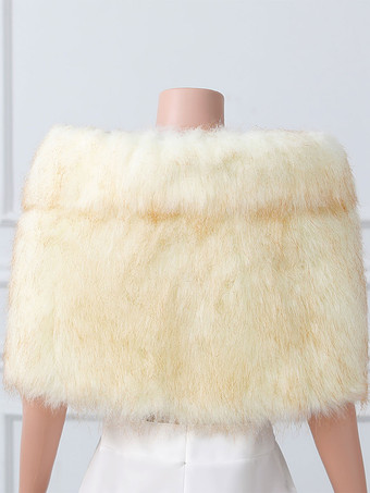 ウェディング ラップ ベージュ トップス フェイクファー ブライダル カバーアップ