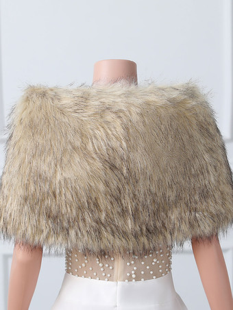 ウェディング ラップ アイボリー トップス フェイクファー ブライダル カバーアップ