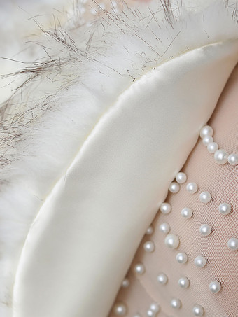 ウェディング ラップ アイボリー トップス フェイクファー ブライダル カバーアップ