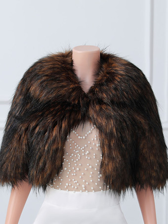 ブラックゴールドウェディングラップ エクリュ ホワイト ハーフスリーブ ターンダウンカラー トップス フェイクファー ブライダル カバーアップ