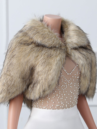 ウェディングラップ エクリュ ホワイト ハーフスリーブ ターンダウンカラー トップス フェイクファー ブライダル カバーアップ