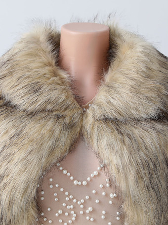 ウェディングラップ エクリュ ホワイト ハーフスリーブ ターンダウンカラー トップス フェイクファー ブライダル カバーアップ