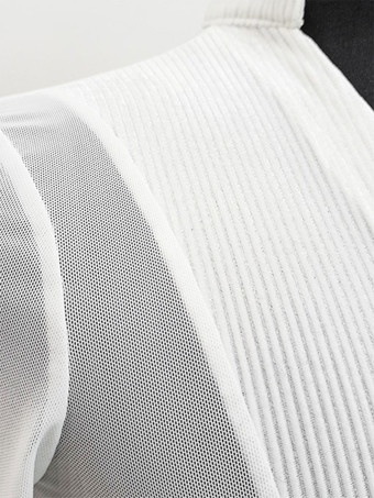 ラテン社交ダンス衣装白メンズポリエステルトップスセクシーなラテンダンス衣装