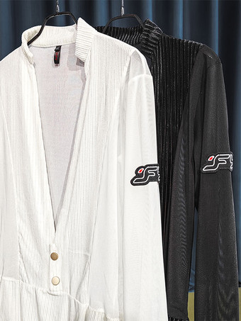 ラテン社交ダンス衣装白メンズポリエステルトップスセクシーなラテンダンス衣装