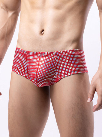 レッド セクシーなパンティー男性用黒ポリエステルブリーフ服メンズランジェリー