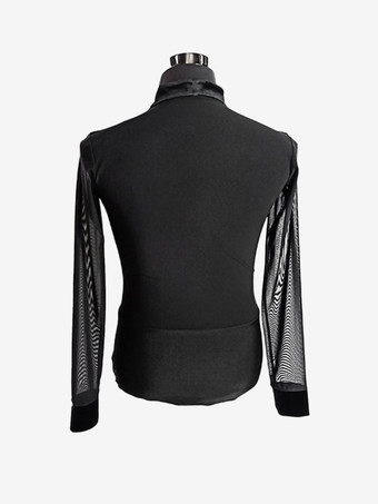 ラテンダンス社交ドレスブラックメンズセクシートップスダンスウェア